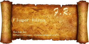Fluger Rózsa névjegykártya