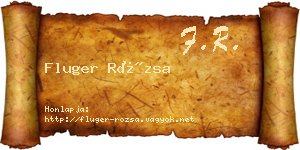 Fluger Rózsa névjegykártya