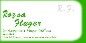rozsa fluger business card